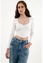 Camiseta Blanca Tipo Crop Para Mujer de Tennis