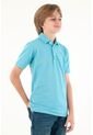 Polo Azul Manga Corta Para Niño de Tennis