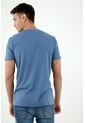 Camiseta De Hombre, Cuello Henley Manga Corta, Color Azul de Tennis