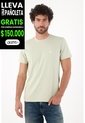Tennis Camiseta Para Hombre De Algodón Verde Regular Fit Con Mini Raquetas Al Pecho de Tennis