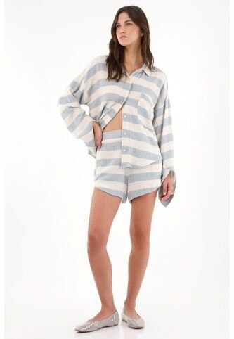 Tennis Camisa Manga Larga Amplia A Rayas Para Mujer Tennis