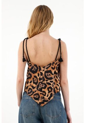 Tennis Camisa Crop En Animal Print Para Mujer
