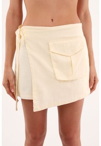 Falda Short Crudo De Apariencia Lino Para Mujer Tennis