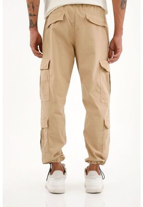 Pantalón Jogger Con Bolsillos Cargo Café Para Hombre