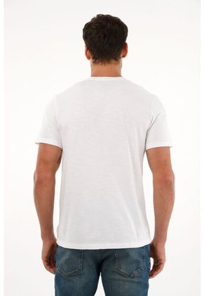 Tennis Camiseta Blanca Con Abertura En V Para Hombre