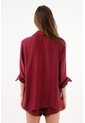 Tennis Camisa Relaxed Fit Con Textura Arrugada En Lyocell Vino Para Mujer de Tennis