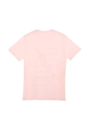 Camiseta Rosada Estampada En Frente Para Hombre