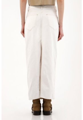 Tennis Falda Larga En Bull Denim Crudo Para Mujer
