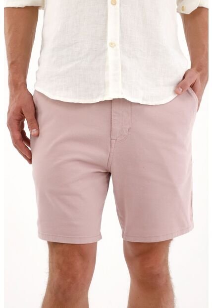 Tennis Bermuda Tipo Chino Con Ajuste De Botón Rosada Para Hombre