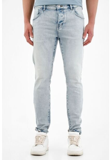 Jean Azul Skinny Tono Claro Para Hombre