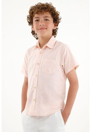 Camisa Rosada De Botones Para Niño