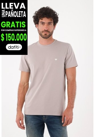 Tennis Camiseta Para Hombre En Algodón Gris Claro Corte Regular Con Raquetas Tennis