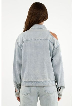 Tennis Chaqueta Con Aberturas Localizadas Azul Para Mujer