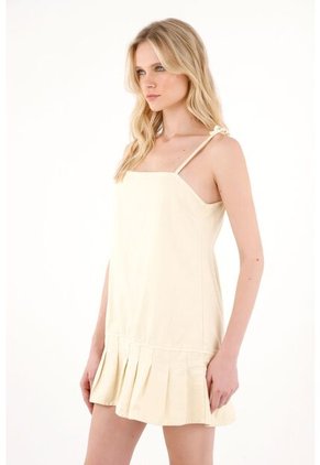 Tennis Vestido Corto En Denim Crudo Para Mujer