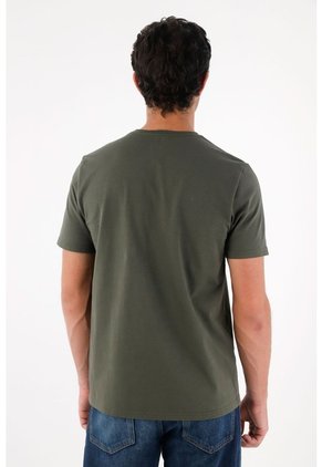 Tennis Camiseta Básica Con Raqueta Verde Para Hombre