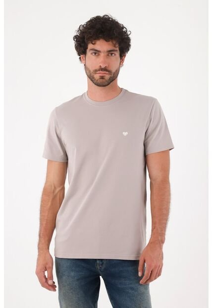 Tennis Camiseta Para Hombre En Algodón Gris Claro Corte Regular Con Raquetas