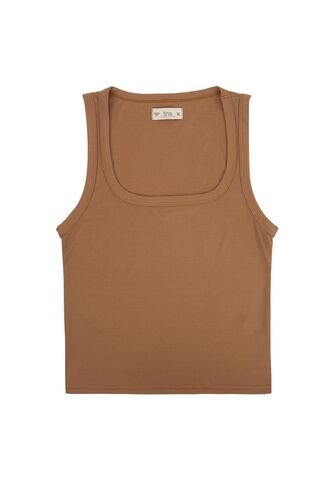 Camiseta Básica Manga Sisa Café Para Mujer Tennis