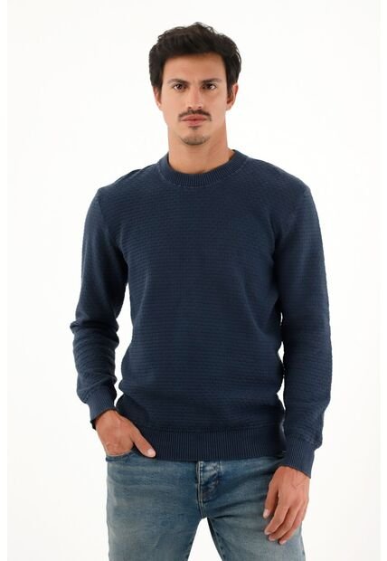 Tennis Buzo Tejido En Hilaza De índigo Azul Para Hombre