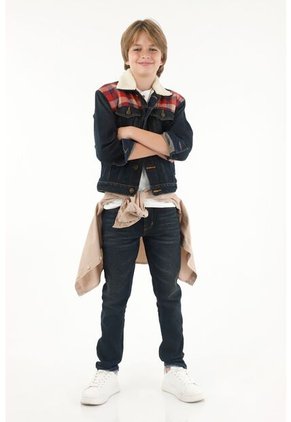 Chaqueta Trucker Forrada En Ovejero Para Niño