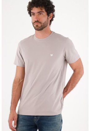 Tennis Camiseta Para Hombre En Algodón Gris Claro Corte Regular Con Raquetas