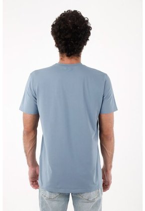 Tennis Camiseta Para Hombre De Algodón Azul Regular Con Icono De Raquetas