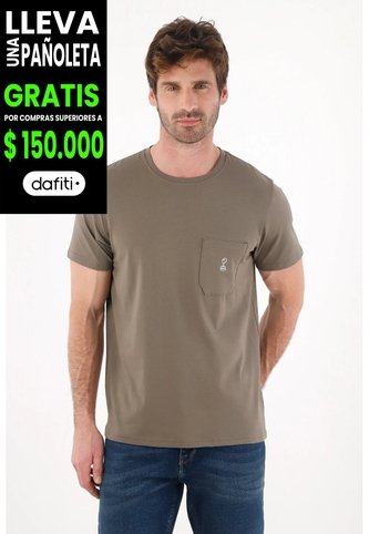 Tennis Camiseta Básica Con Bolsillo Y Estampado Gris Para Hombre Tennis