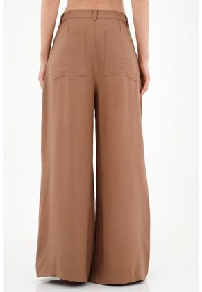 Pantalón Café De Bota Amplia Para Mujer