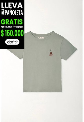 Tennis Camiseta Básica Con Estampado De Cerezas Gris Para Mujer Tennis