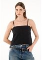 Tennis Camisa Negra De Escote Recto Para Mujer de Tennis