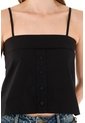 Tennis Camisa Negra De Escote Recto Para Mujer de Tennis