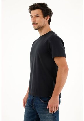 Tennis Camiseta Negra Manga Corta Para Hombre