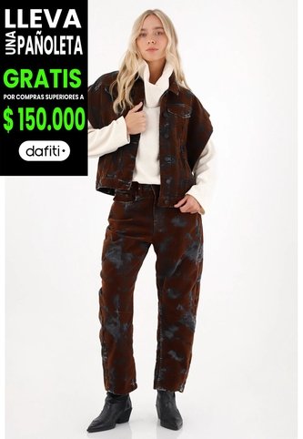 Tennis Chaleco Oversize En Tela Velvet Café Para Mujer Tennis