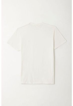 Tennis Camiseta Con Raqueta Bordada Crudo Para Hombre