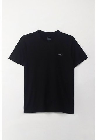 Tennis Camiseta Manga Corta Estampada Negra Con Cuello Definido Para Hombre Tennis