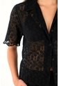 Tennis Camisa Tipo Bowling En Encaje Negra Para Mujer de Tennis