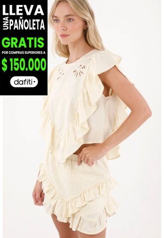 Tennis Camisa Manga Sisa Con Boleros Crudo Para Mujer Tennis