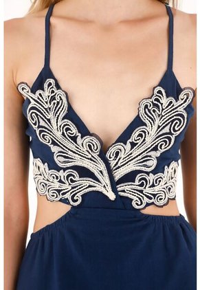 Tennis Vestido Largo Con Cut Out En Cintura Para Mujer