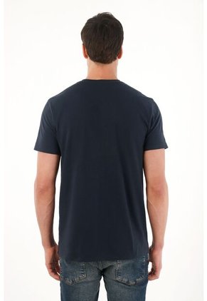 Tennis Camiseta De Cuello Neru Azul Para Hombre