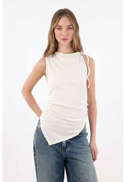 Tennis Camiseta Con Recogido Lateral Crudo Para Mujer