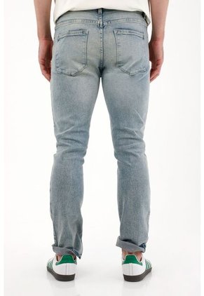 Tennis Jean Nudy Con Desgastes Localizados Azul De Ajuste Relajado Para Hombre Con Detalle único