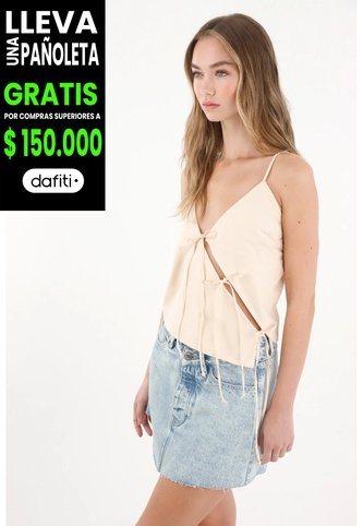 Tennis Camisa Con Amarres En Diagonal Crudo Para Mujer Tennis
