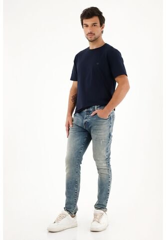 Tennis Jean Skinny Tiro Medio Con Pigmento Blanco Para Hombre Tennis