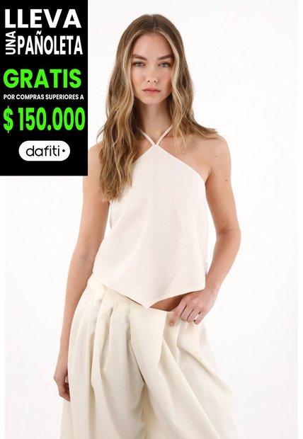 Tennis Camisa Con Amarre En Cuello Y Escote En Espalda Para Mujer