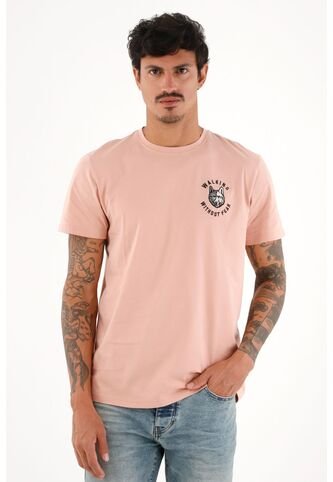 Camiseta Manga Corta Rosada Para Hombre Tennis