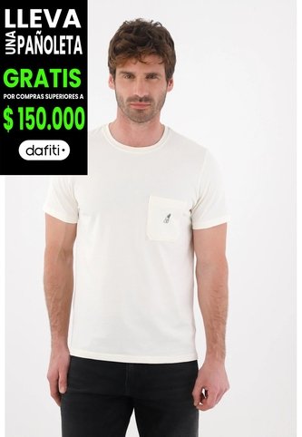 Tennis Camiseta Básica Con Bolsillo Y Estampado Crudo Para Hombre Tennis
