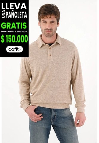 Tennis Buzo Con Cuello Polo Crudo Para Hombre Tennis