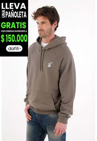 Tennis Buzo Tipo Hoodie Estampado Gris Para Hombre Tennis
