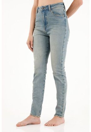 Tennis Jean Super Slim Tiro Medio Azul Para Mujer