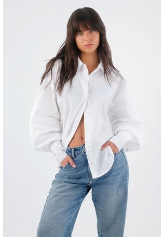 Tennis Camisa Para Mujer En Algodón Blanco Oversize Con Manga Larga Tennis