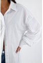 Tennis Camisa Para Mujer En Algodón Blanco Oversize Con Manga Larga de Tennis